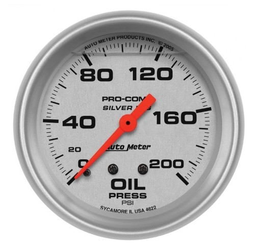 Autometer Mechanical Pro-Comp 2-5/8 in. Oil Pressure Gauge 0-200 PSI - 4622