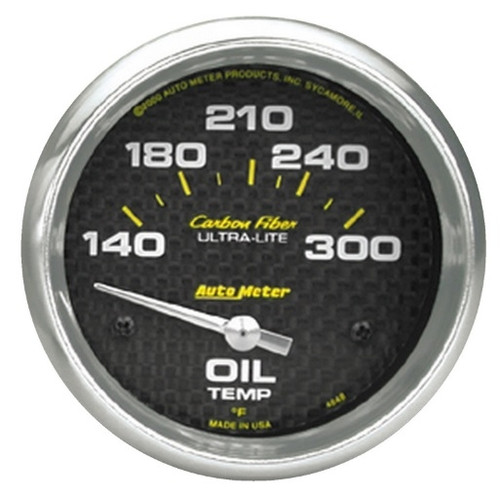 Autometer Air-Core Carbon Fiber 2-5/8 in. Oil Temperature Gauge 140-300F - 4848