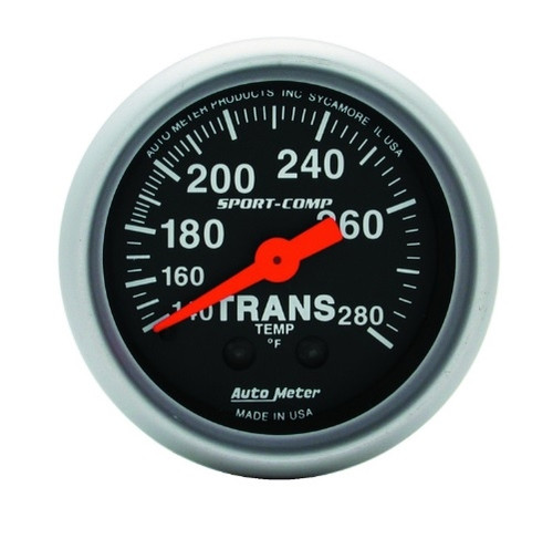 Autometer Mechanical Sport-Comp 2-1/16 in. Transmission Temperature Gauge 140-280F - 3351