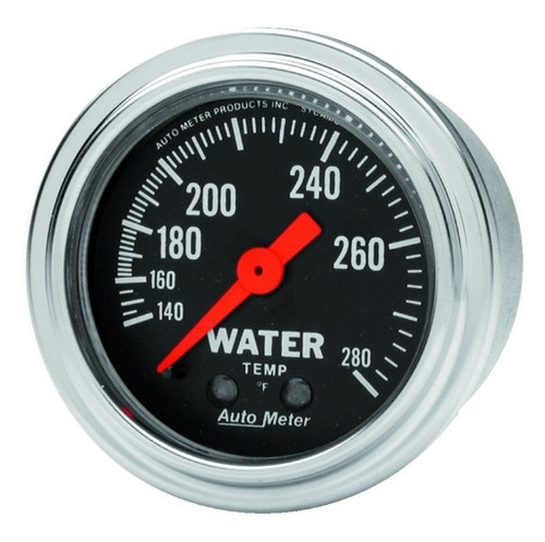 Autometer Mechanical Traditional Chrome 2-1/16 in. Water Temperature Gauge 140-280F - 2431