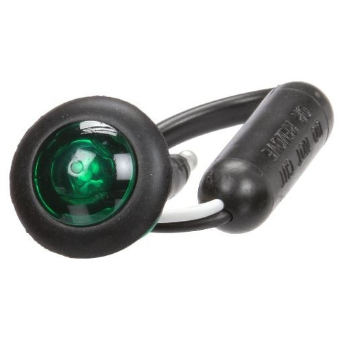 Truck-Lite 33 Series 1 Diode Green Round LED Auxiliary Light Kit 12V with Black Grommet Mount - 33095G