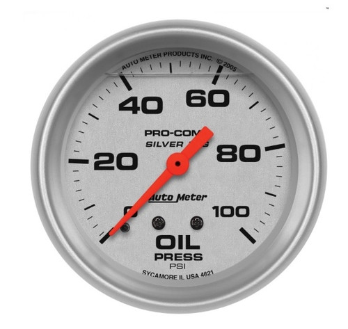 Autometer Mechanical Pro-Comp 2-5/8 in. Oil Pressure Gauge 0-100 PSI - 4621
