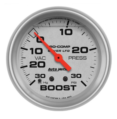 Autometer Mechanical Pro-Comp 2-5/8 in. Boost/Vacuum Gauge 30 in. HG/30 PSI - 4603