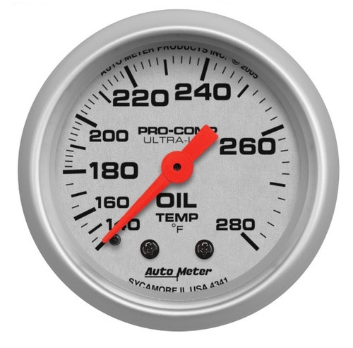 Autometer Mechanical Ultra-Lite 2-1/16 in. Oil Temperature Gauge 140-280F - 4341