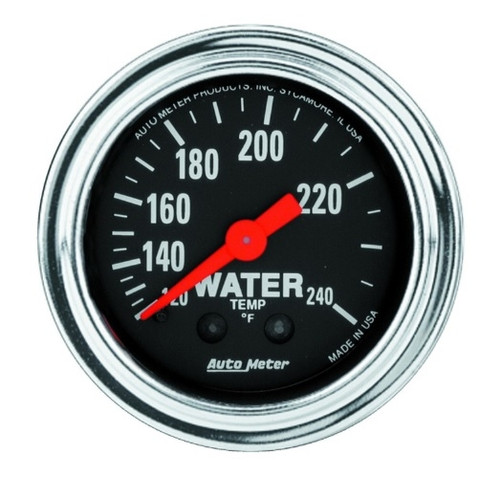 Autometer Mechanical Traditional Chrome 2-1/16 in. Water Temperature Gauge 120-240F - 2433