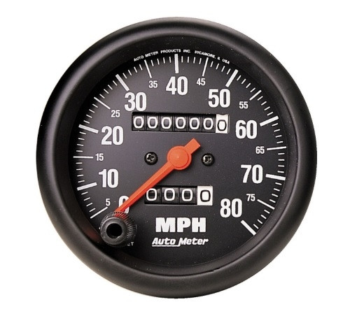 Autometer Mechanical Z-Series 3-3/8 in. Speedometer Gauge 0-80 MPH - 2690