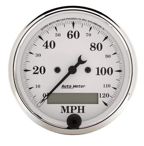 Autometer Air-Core Old Tyme White 3-1/8 in. Speedometer Gauge 0-120 MPH - 1688