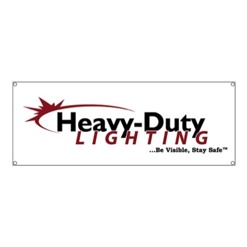 Heavy Duty Lighting 4 ft. White Vinyl Banner - BANNER1W