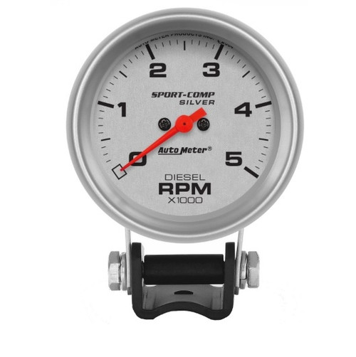 Autometer Air-Core Ultra-Lite 2-5/8 in. Pedestal Diesel Tachometer Gauge 0-5000 RPM - 3788