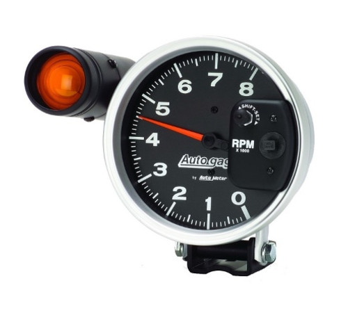 Autometer Air-Core Autogage 5 in. Pedestal Tachometer Gauge 0-8000 RPM with Shift Light - 233905
