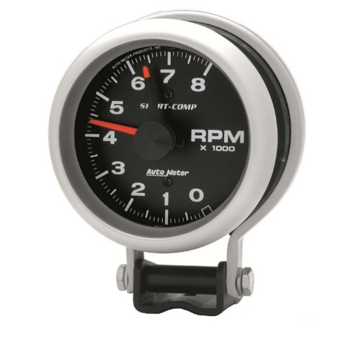 Autometer Air-Core Sport-Comp 3-3/4 in. Pedestal Tachometer Gauge 0-8000 RPM - 3780