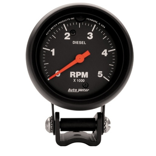 Autometer Air-Core Z-Series 2-5/8 in. Pedestal Tachometer Gauge 0-5000 RPM - 2888