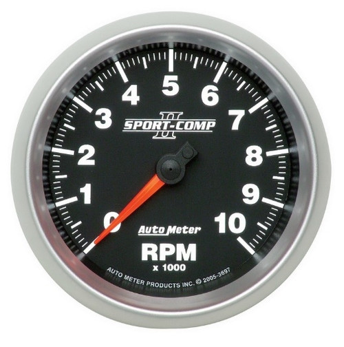 Autometer Air-Core Sport-Comp II 3-3/8 in. In-Dash Tachometer Gauge 0-10000 RPM - 3697