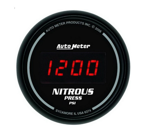 Autometer Digital Sport-Comp 2-1/16 in. Nitrous Pressure Gauge 0-1600 PSI - 6374
