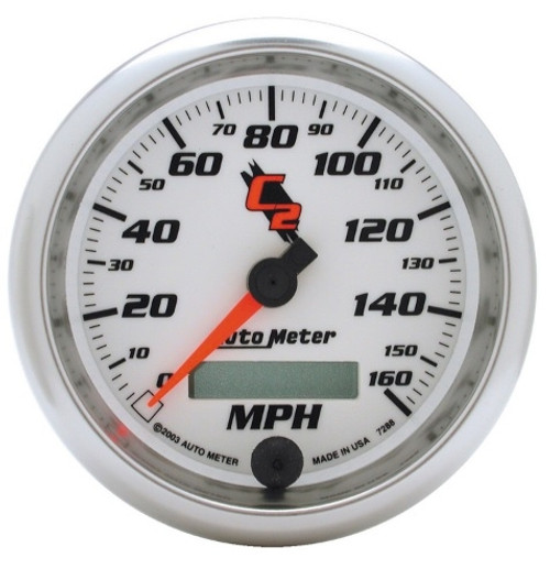 Autometer Electric C2 3-3/8 in. Speedometer Gauge 0-160 MPH - 7288