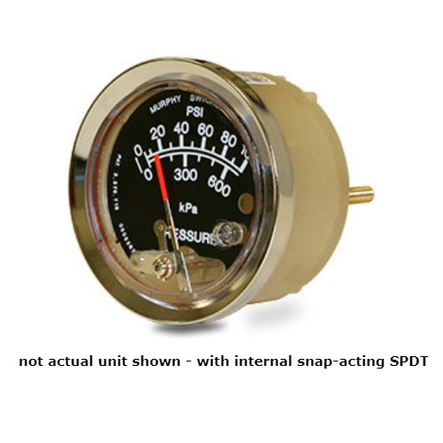 Murphy 2-1/2 in. Mechanical Pressure Swichgage 100 PSI with Internal SPDT Snap-Switch for Pre-Alarm - A25PABS-100