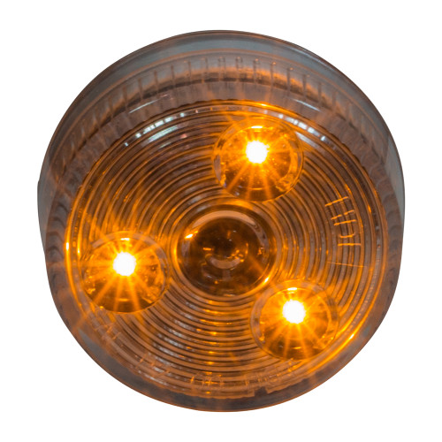 Heavy Duty Lighting 2.5 in. 3 LED Amber Round Clearance Marker Light with Clear Lens - HD25003YCSD
