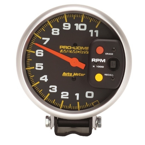 Autometer Air-Core Pro-Comp 5 in. Pedestal Tachometer Gauge 0-11000 RPM with Memory Recall - 6811