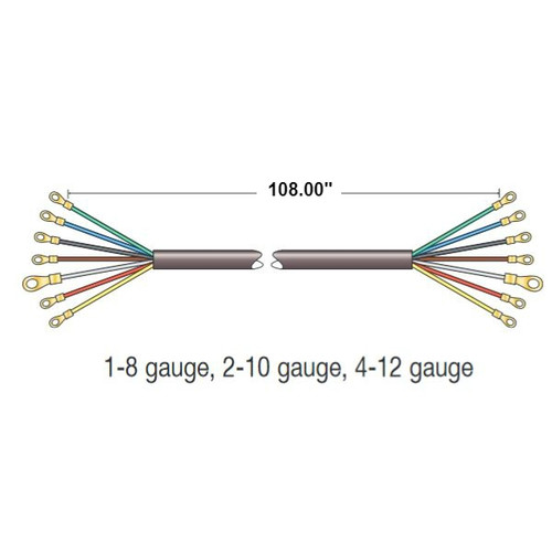 Truck-Lite 7 Conductor 108 in. Main Cable Harness with 8, 10 and 12 Gauge - 52709-0108