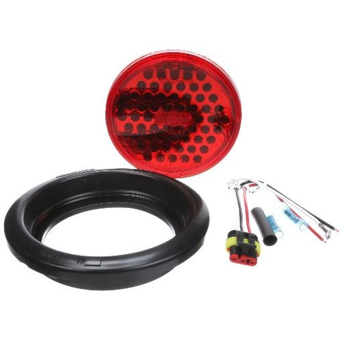 Truck-Lite Super 44 Metalized 42 Diode Red Round LED Self-Contained Strobe Light Kit 12V with Grommet Mount and Strobe Plug - 44102R