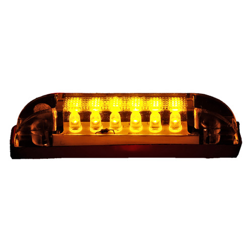 Heavy Duty Lighting 4 in. Slim Line 2 Wire 6 LED Amber Clearance Marker Light with Clear Lens - HD40106YC