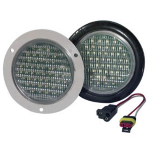 Truck-Lite Model 44 4 in. LED Clear Back-Up Sealed 27 LED Pattern Lamp and Gray Flange - 44836C