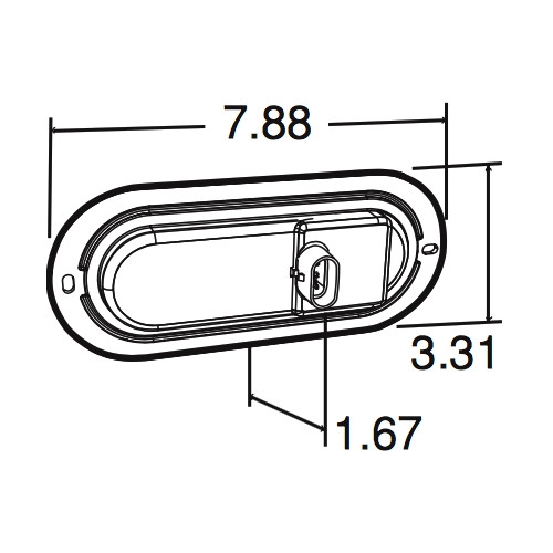 Truck-Lite Super 66 Stop, Tail and Turn 1 Diode Pattern LED Lamp Diamond Shell and Gray Flange - 66882R