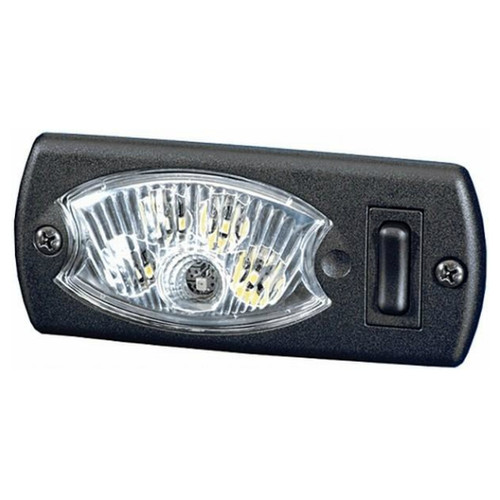 Hella Clear Mini Oval G-LED Interior Light 12V with Red Illumination and Switch - 343570051 