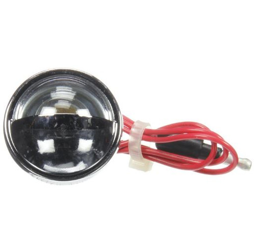 Truck-Lite 26 Series 1 Bulb Clear Round Incandescent License Light 12V with Chrome Grommet Mount - 26331