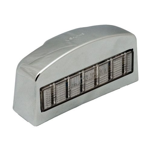 Heavy Duty Lighting Chrome ABS 12 LED White License Light with Clear Lens - HD40212PC