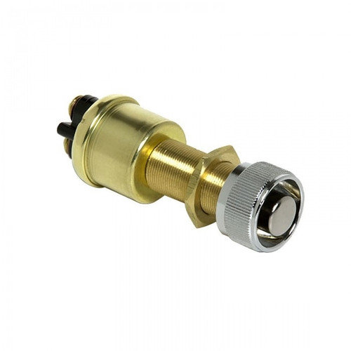 Cole Hersee Marine Push-Button Switch SPST with Two Brass Screw Terminals - Blister Pack - M-612-BP