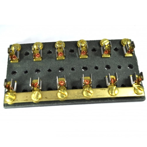 Cole Hersee 6-Gang Fuse Block with Busbar for Glass Fuses and 30410 Breakers - Blister Pack - M-641-01-BP