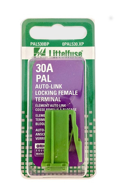 Littelfuse PAL Auto Link Female Lock Fuse 30A 32V in Green - Carded - 0PAL530.XP