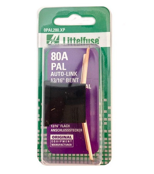 Littelfuse PAL Auto Link 13/16 in. Bent Male Terminal Fuse 80A 32V in Black - Carded - 0PAL280.XP