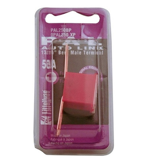 Littelfuse PAL Auto Link 13/16 in. Bent Male Terminal Fuse 50A 32V in Red - Carded - 0PAL250.XP