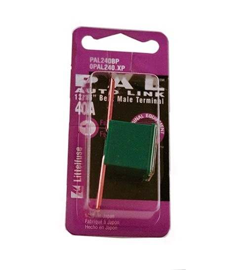 Littelfuse PAL Auto Link 13/16 in. Bent Male Terminal Fuse 40A 32V in Green - Carded - 0PAL240.XP