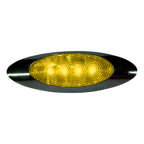 Heavy Duty Lighting 6 in. Oval 4 LED Amber Clearance Marker Light with Clear Lens - HD60804YCSD