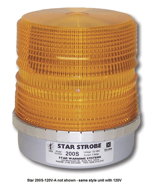 Star Medium Profile Strobe Light 120VAC - Amber - 200S-120V-A