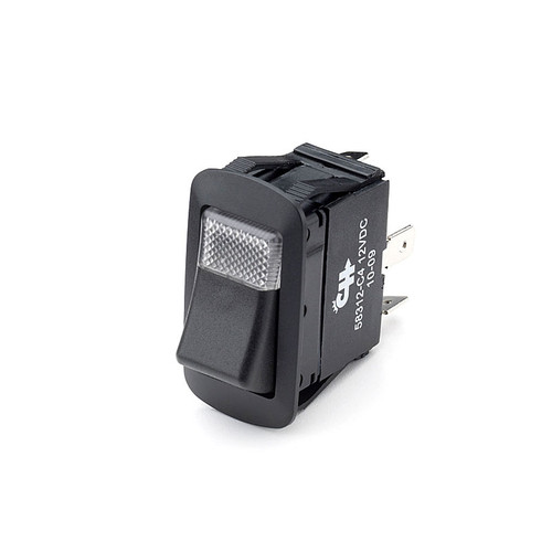 Cole Hersee SPDT On-Off Wide Lens LED Rocker Switch with Clear Lens - Bulk Pkg - 58312-C4