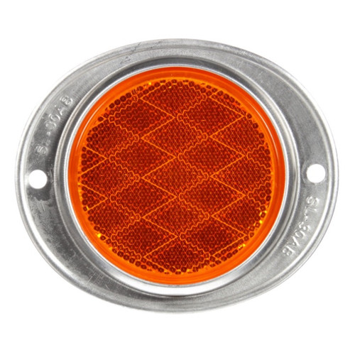 Signal-Stat Yellow Round Reflector with 2 Screw Silver Aluminum Bracket Mount by Truck-Lite - 41A