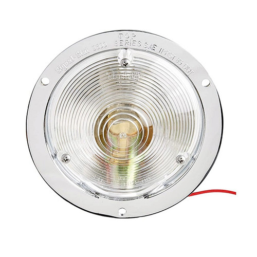 Signal-Stat Incandescent Clear Round 1 Bulb Back-Up Light 12V with Chrome Flange Mount - 3693W by Truck-Lite