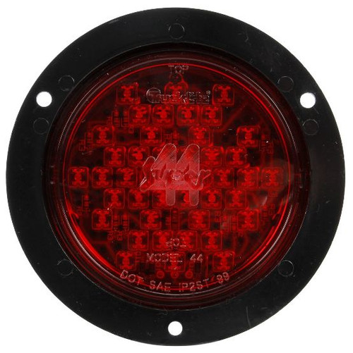 Truck-Lite Super 44 42 Diode Red Round LED Stop/Turn/Tail Light 12V with Black Flange Mount - 44226R