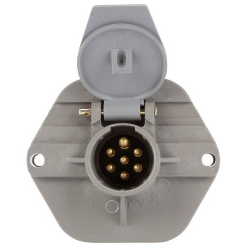 Truck-Lite 50 Series Threaded Stacking Studs 7 Solid Pin Gray Plastic Surface Mount Receptacle - 50866