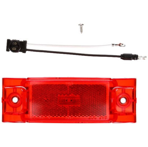 Truck-Lite 21 Series Reflectorized 3 Diode Red Rectangular LED Marker Clearance Light Kit 24V with 2 Screw Mount - 21056R