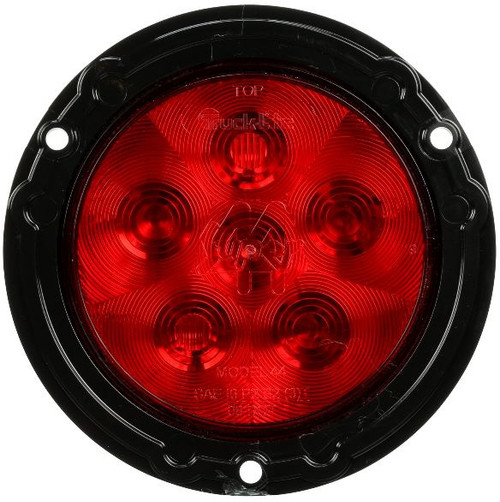 Truck-Lite Super 44 6 Diode Red Round LED Stop/Turn/Tail Light 12V with Black Flange Mount - 44326R