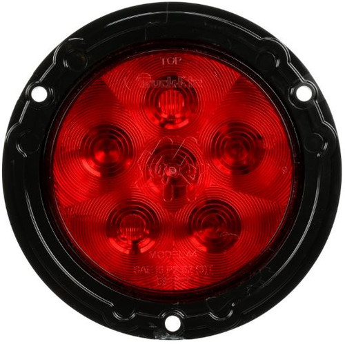 Truck-Lite Super 44 6 Diode Red Round LED Stop/Turn/Tail Light 12V with Black Flange Mount - Bulk Pkg - 44326R3