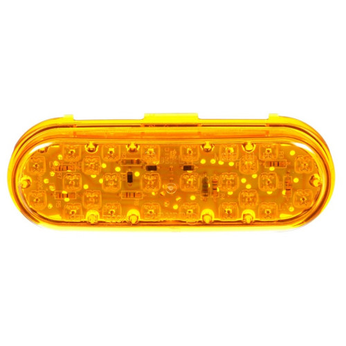 Truck-Lite 60 Series 26 Diode Yellow Oval LED Auxiliary Turn Signal Light 12V with Fit N Forget S.S. - 60275Y