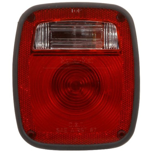 Signal-Stat RH Red/Clear Polycarbonate Incandescent Combo Box Light 12V with 3 Stud Mount - 5014Y101 by Truck-Lite