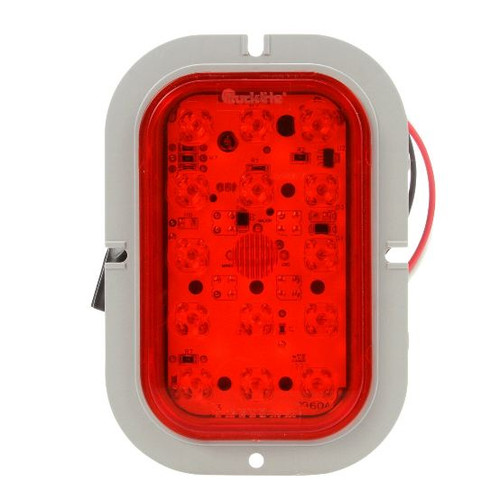 Truck-Lite 45 Series 15 Diode Red Rectangular LED Stop/Turn/Tail Light Kit 12-24V with Gray Flange Mount - 45259R