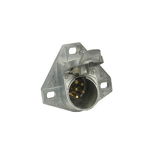 Pollak 7-Way Wire Insertion Style Socket 6-28V with Solid Pin and 3 Hole Mount - Packaged - 11-729P